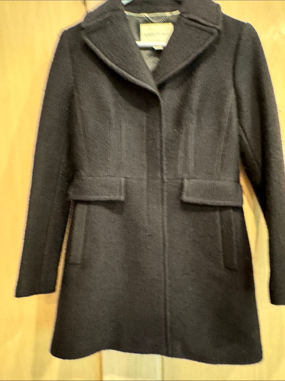 Banana Republic Black Wool-Blend Pea Coat